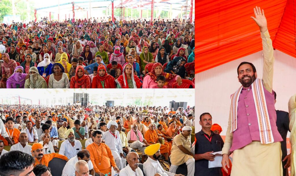 हरियाणा के मुख्यमंत्री नायब सिंह सैनी ने जींद के उझाणा गांव में आयोजित मूर्ति प्राण प्रतिष्ठा समारोह में की शिरकत