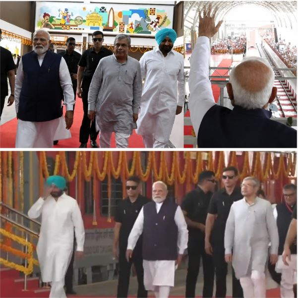 ਪ੍ਰਧਾਨ ਮੰਤਰੀ ਨਰਿੰਦਰ ਮੋਦੀ ਨੇ ਜਲੰਧਰ ਕੈਂਟ ਰੇਲਵੇ ਸਟੇਸ਼ਨ ਤੋਂ ਰਵਿਦਾਸ ਐਕਸਪ੍ਰੈਸ ਨੂੰ ਦਿਖਾਈ ਹਰੀ ਝੰਡੀ