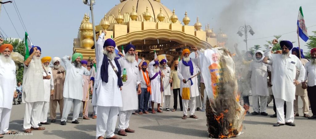 ਕਿਸਾਨ ਮਜ਼ਦੂਰ ਮੋਰਚਾ ਵੱਲੋਂ ਫ੍ਰੀ ਟ੍ਰੇਡ ਸਮਝੌਤਿਆਂ ਖ਼ਿਲਾਫ਼ ਪੀਐਮ ਮੋਦੀ ਦੇ ਜਲੰਧਰ ਦੌਰੇ ਮੌਕੇ ਕੇਂਦਰ ਸਰਕਾਰ ਦੇ ਪੰਜਾਬ ਭਰ ਵਿੱਚ ਫੂਕੇ ਪੁਤਲੇ