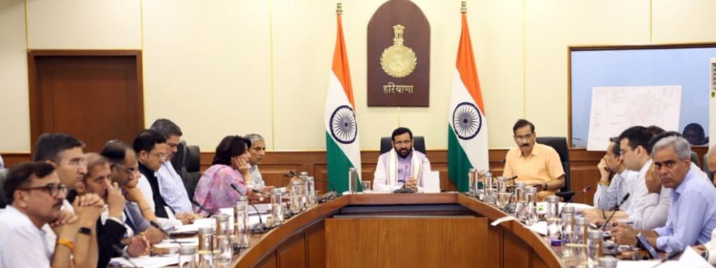 मुख्यमंत्री की अध्यक्षता में नारनौल 2041, नारायणगढ़ 2031, पानीपत 2041 तथा कुरुक्षेत्र 2041 के ड्राफ्ट डेवलपमेंट प्लान पर विचार विमर्श तथा अनुमोदन के लिए एसएलसी की बैठक आयोजित