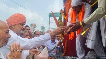 कृषि मंत्री श्याम सिंह राणा ने यमुनानगर में पवित्र कलश वंदन यात्रा का स्वागत किया