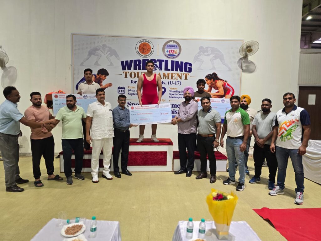मनीमाजरा स्पोर्ट्स कॉम्प्लेक्स में दो दिवसीय अंडर-17 कुश्ती प्रतियोगिता संपन्न