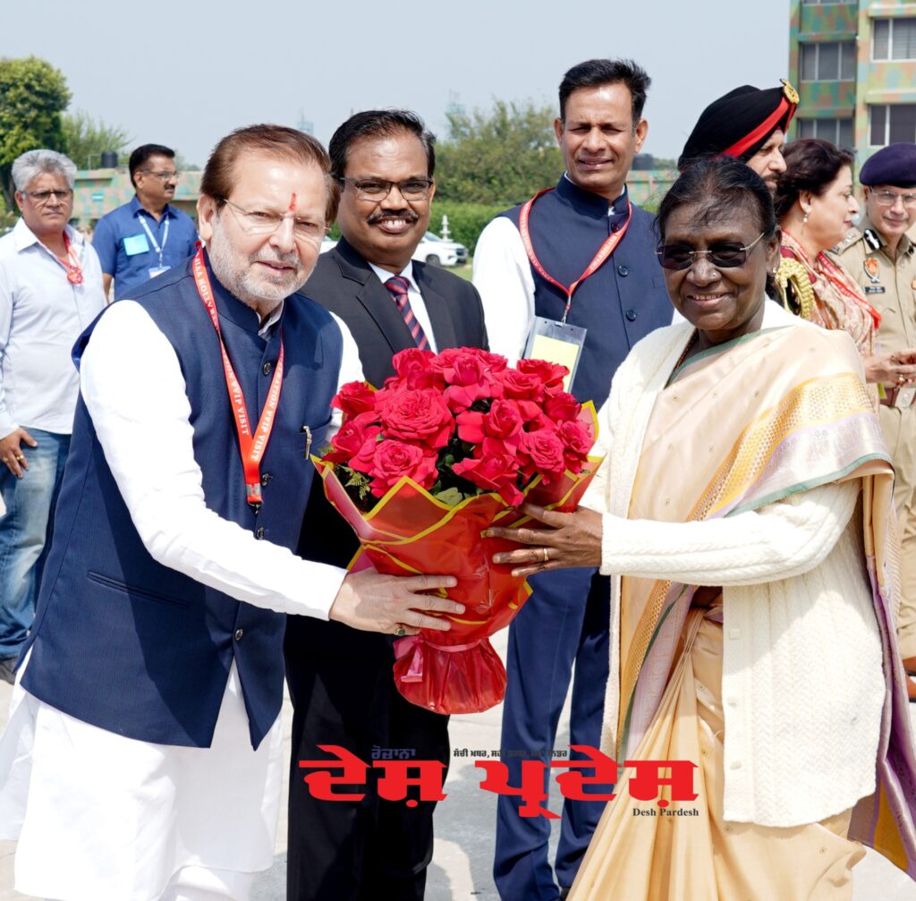 चंडीगढ़ एयरपोर्ट पर राष्ट्रपति द्रौपदी मुर्मु से मिले कैबिनेट मंत्री डॉ. अरविंद शर्मा
